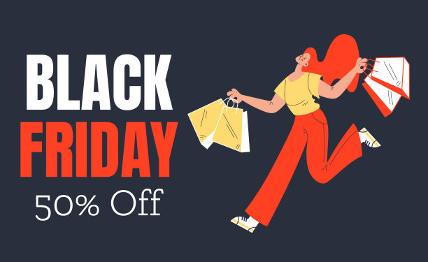 黑色星期五横幅设计元素卡矢量平面图形设计说明图片下载