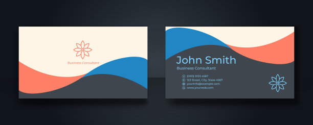 现代名片-创意和干净的名片模板。图片下载