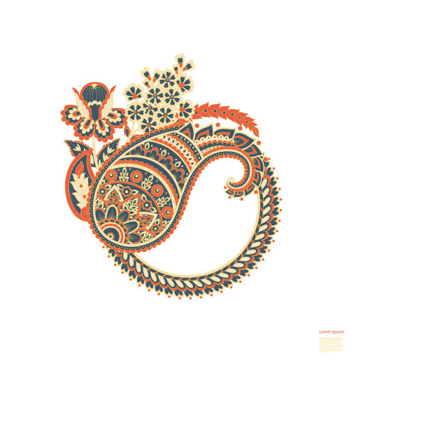 孤立的印度图案与佩斯利图片下载