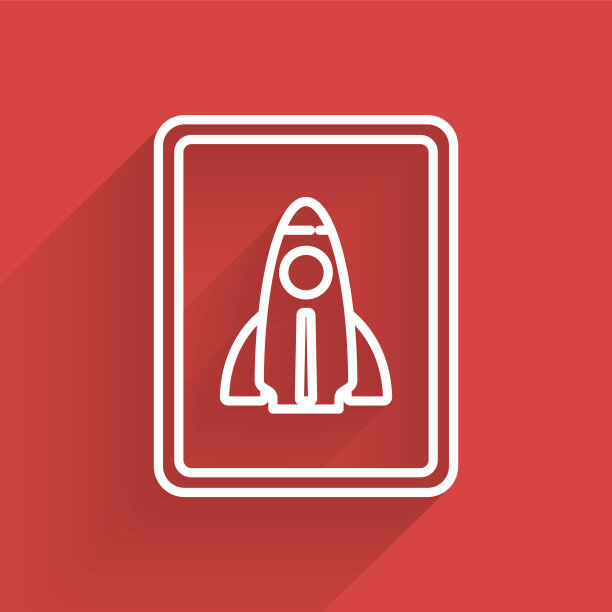 白线业务启动项目概念图标与长阴影隔离。新商业、创业、创新和科技的象征。向量图片下载