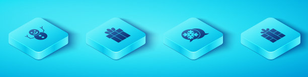 套等距圣诞雪人礼盒和图片下载