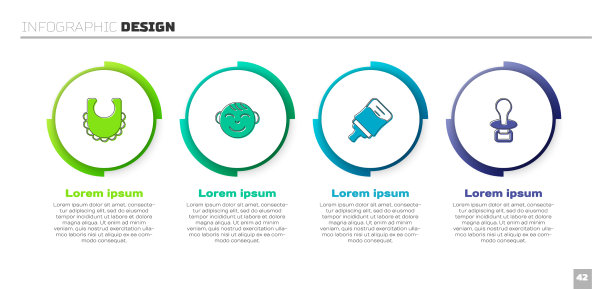 装好婴儿围嘴、小男孩头瓶和奶嘴图片下载