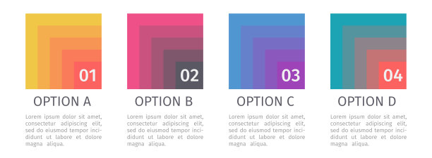 横幅业务信息图形模板与4步上去的选项。用于演示，图表，图表的模板。矢量插图在渐变柔和的颜色图片下载