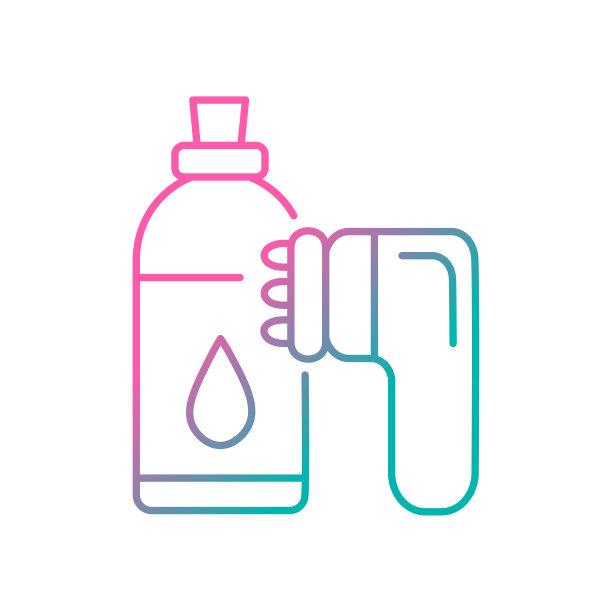 反橘皮按摩器梯度线性矢量图标图片下载