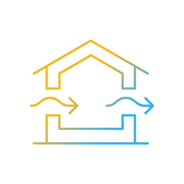 通风系统梯度线性矢量图标图片下载