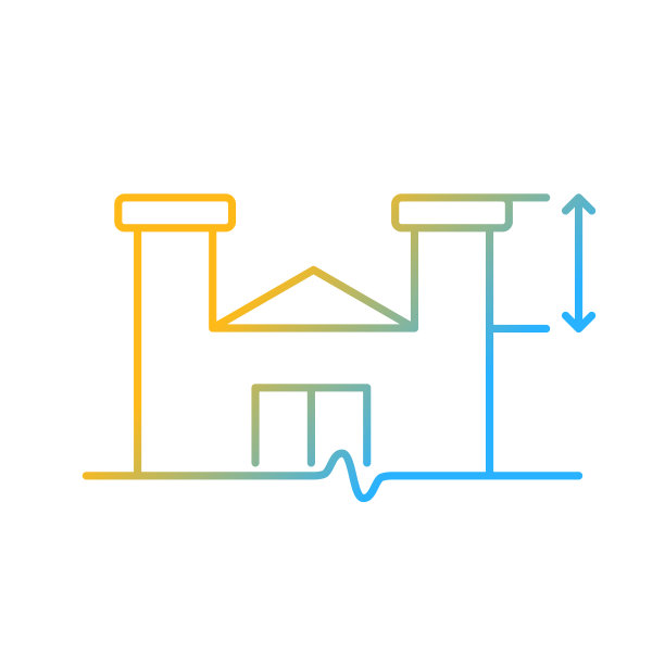 女儿墙最小高度梯度线性矢量图标图片下载