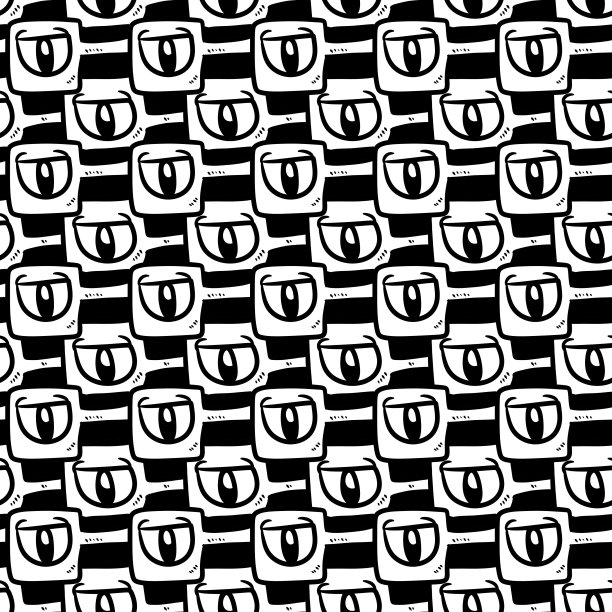 无缝图案的可爱怪兽卡通图片下载