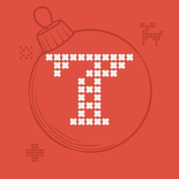 七号标志是由厚圆针织衫制成的。带有一套奖励图标的扁平样式的字母。图片下载