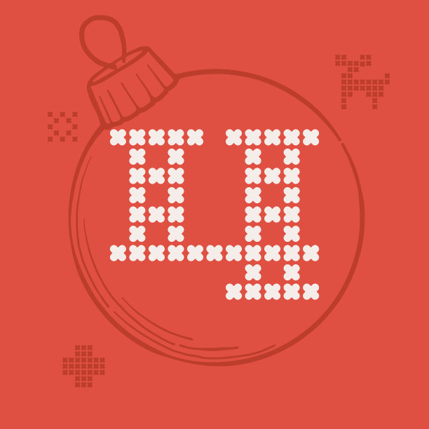 四号标志是由厚圆针织衫制成的。带有一套奖励图标的扁平样式的字母。图片下载