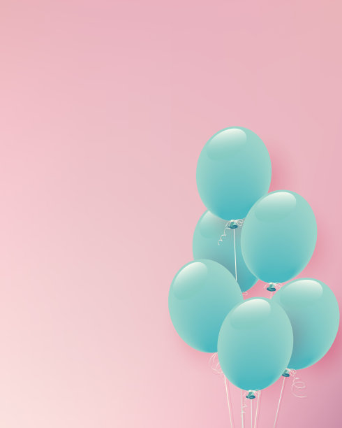 粉彩气球插图背景图片下载
