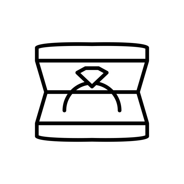 戒指图标，婚姻图标矢量插图图片下载