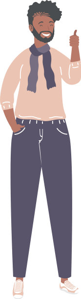 竖起大拇指的非洲式男人图片下载