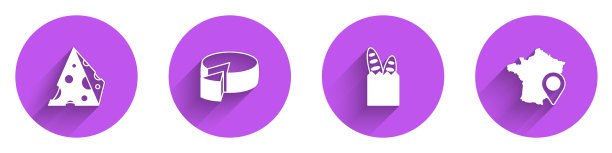 集芝士、法棍面包和地图图片下载