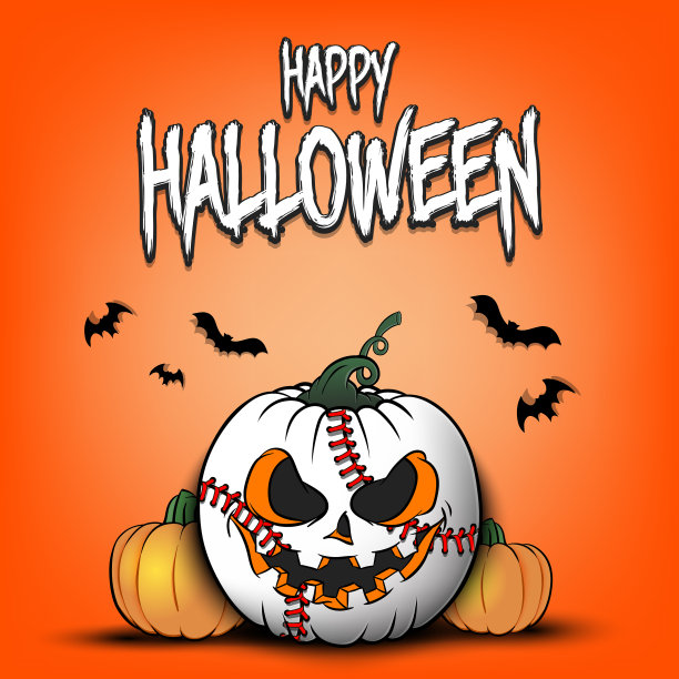 快乐的万圣节棒球南瓜图片下载