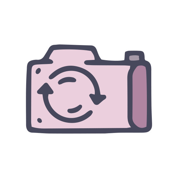 翻转相机彩色涂鸦简单的图标图片下载