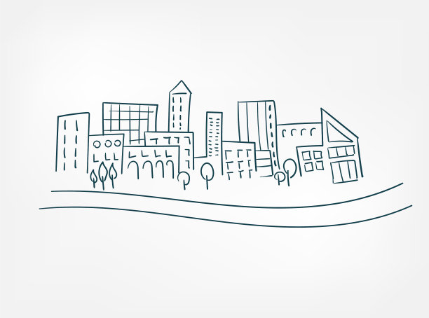 Arc城市草图孤立了简单的设计元素图片下载