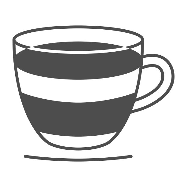 玻璃杯子里的浓缩咖啡，把手上有固体图标图片下载