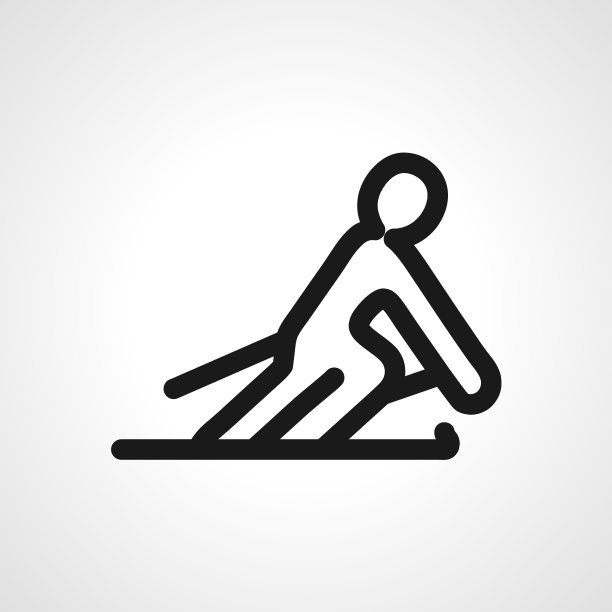 滑雪人滑雪象形线图标滑雪直线图片下载