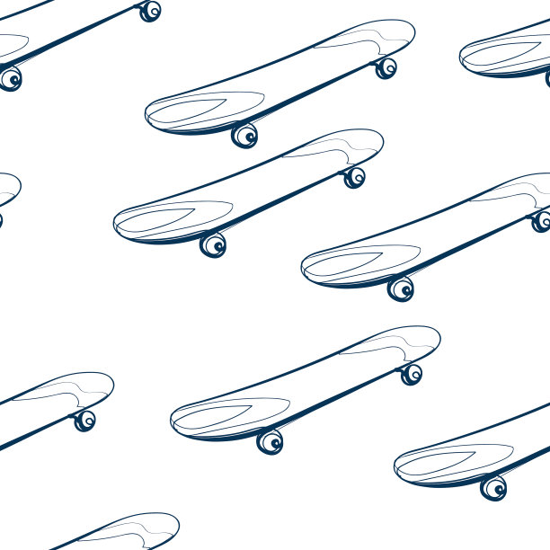 滑板无缝花纹轮廓装饰图片下载