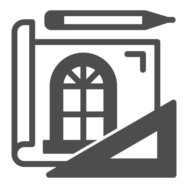 用窗户素描、铅笔、尺子绘制图纸图片下载