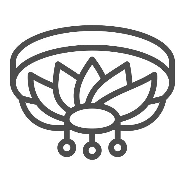 吊灯线图标室内设计概念图片下载