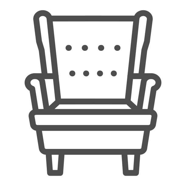 扶手椅线条图标室内设计概念手臂图片下载
