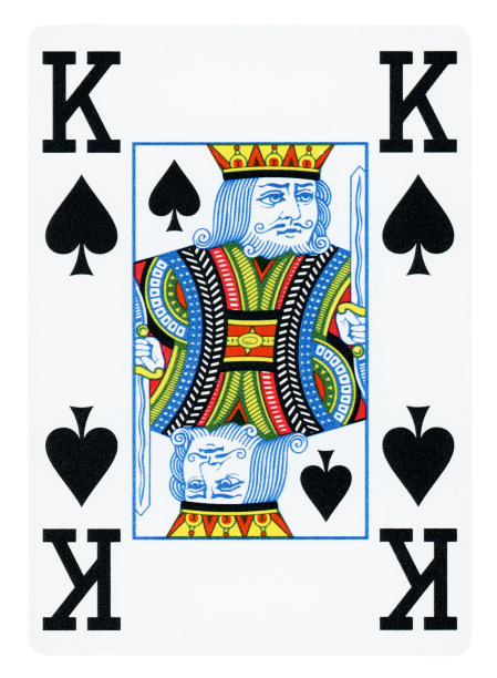 黑桃王扑克牌-孤立图片下载