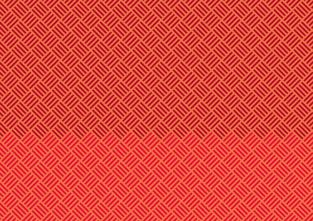 红色双色传统日本图案背景图片下载