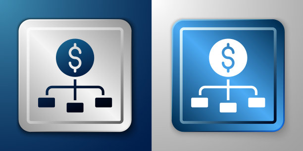 白色的美元在金融等级图标的顶部图片下载