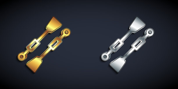 金银桨或划桨船icon孤立图片下载