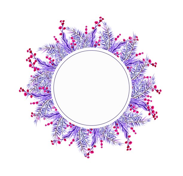 圣诞树枝与红色浆果，花卉模板。邀请和贺卡的背景。水彩手绘插图，孤立，白色背景图片下载