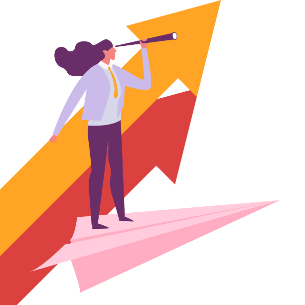 矢量扁平数据上升商务插画图片下载