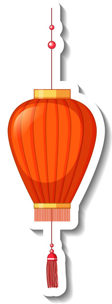 孤立的中国红纸灯笼图片下载