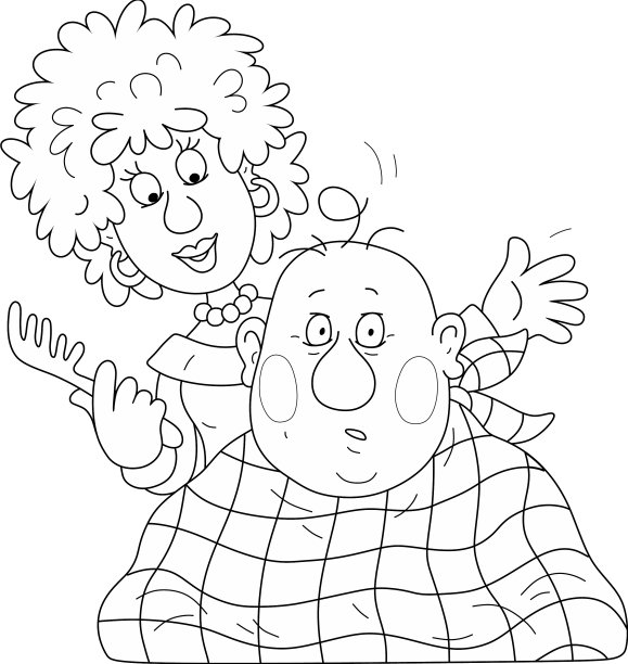 理发后的理发师和客户图片下载