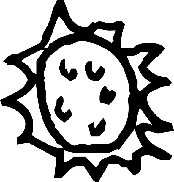 一个孩子画的可爱的太阳涂鸦图片下载