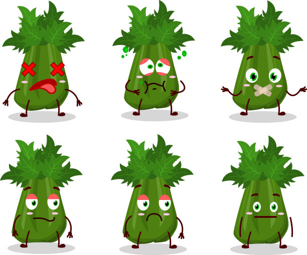 芹菜卡通人物没有表情图片下载