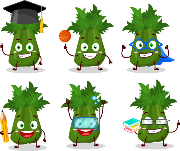 西芹卡通人物的学生图片下载