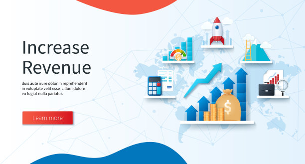 增加收入概念袋的金币和硬币图片下载