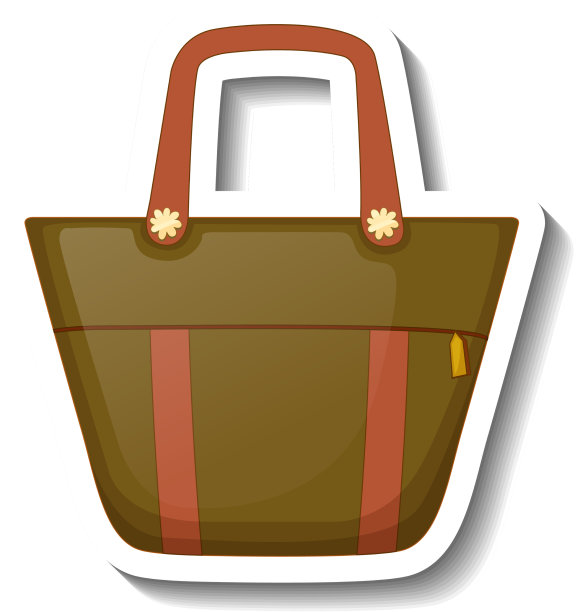 贴纸模板与一个男女通用的手提袋隔离图片下载