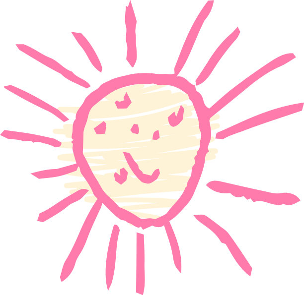 一个孩子画的可爱的太阳涂鸦图片下载