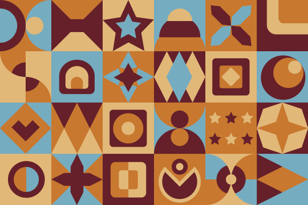 复古的新地理设计图案，复古的颜色图片下载