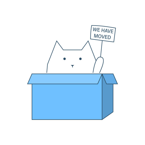 卡通人物白猫在盒子里举着一个标志图片下载