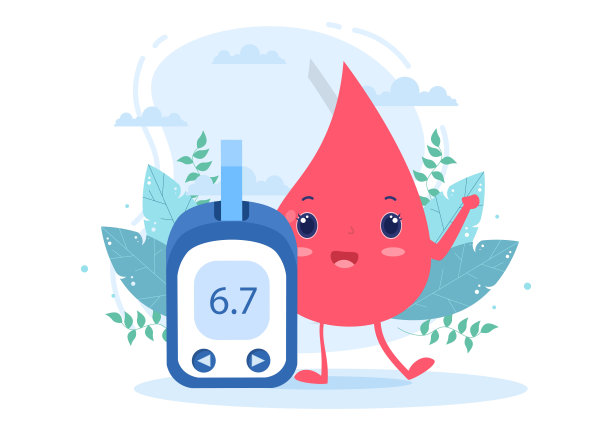 为海报背景向量插图用血糖计，检查结果，试管，注射器到医疗保健和治疗的糖尿病测试图片下载