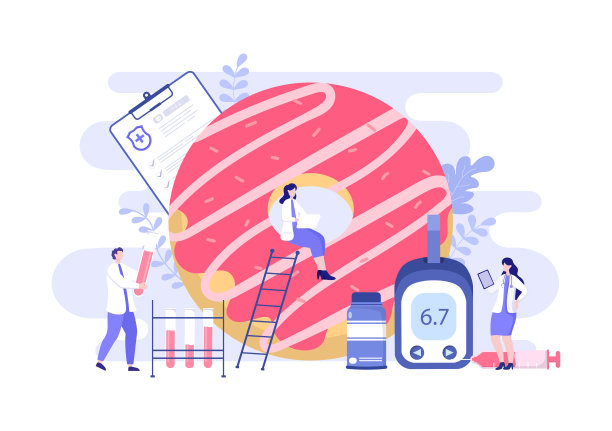 为海报背景向量插图用血糖计，检查结果，试管，注射器到医疗保健和治疗的糖尿病测试图片下载