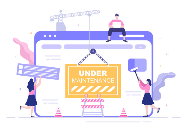 维护中的软件系统矢量图。错误网站，开发和更新网页的移动应用的海报模板图片下载