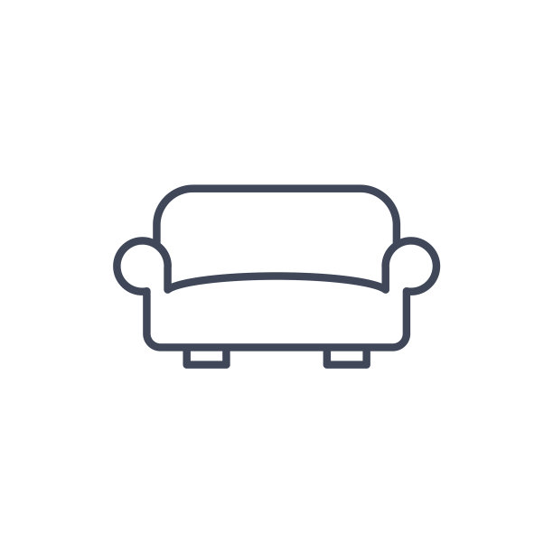 沙发线图标象形图勾勒沙发家客厅图片下载