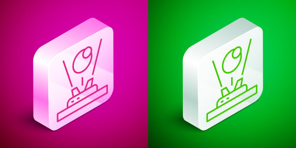 等距线全息图图标隔离在粉红色和图片下载