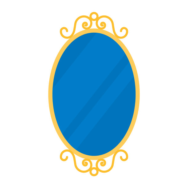 复古椭圆形镜面图标镜框装饰图片下载