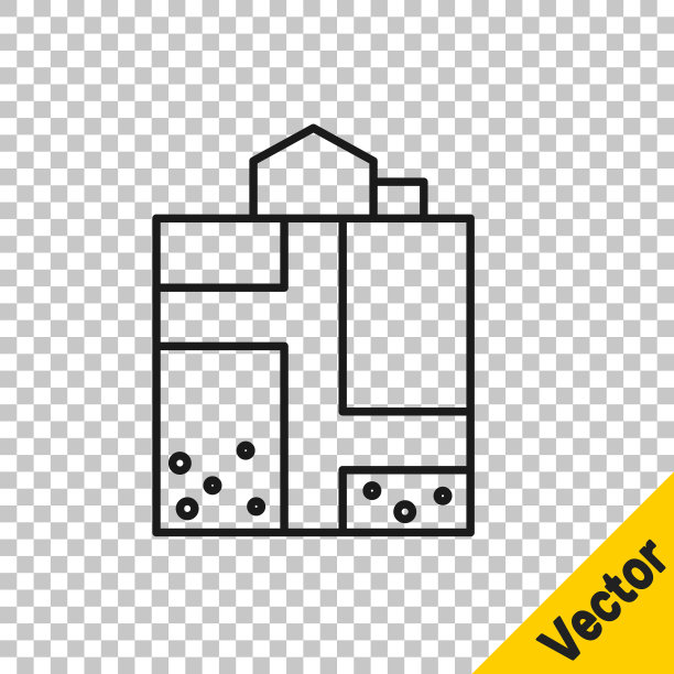 黑线矿坑入口图标在透明背景上孤立。向量图片下载