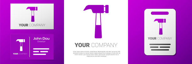 锤子图标隔离在白色背景上。修复的工具。Logo设计模板元素。向量图片下载